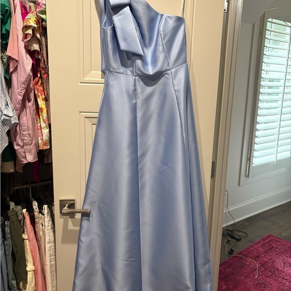 navy blue dress for baby girl Alfred Sung Sleeveless Square-Neck Princess Line Gown with Pockets